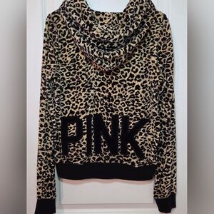 *LIKE NEW* VS PINK Velour Leopard Zip Hoodie - M